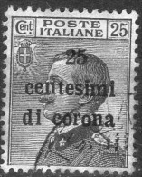 1919 Emissioni Generali - F.lli D´Italia Del 1901-18 Soprastampati In Centesimi Di Corona 25 C - Altri & Non Classificati