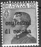 1919 Emissioni Generali - F.lli D´Italia Del 1901-18 Soprastampati In Centesimi Di Corona 25 C - Altri & Non Classificati