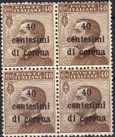 1919 Emissioni Generali - F.lli D´Italia Del 1901-18 Soprastampati In Centesimi Di Corona 40 C - Altri & Non Classificati
