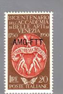 TRIESTE A   1950   BICENT. ACCADEMIA VENEZIA CAT SASS. N°87  FRANCOBOLLO NUOVO  MNH** - Ungebraucht