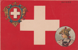 Représentation Du Drapeau Suisse ( Magasin Général Marseille ) Vers 1905 - Sent