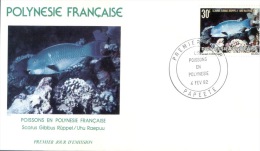 (405) French Polynesia FDC Cover - Premier Jour Polynésie - 1982 - Fish - FDC