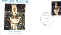 (405) French Polynesia FDC Cover - Premier Jour Polynésie - 1982 - Folklore - FDC