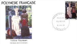 (405) French Polynesia FDC Cover - Premier Jour Polynésie - 1982 - Folklore - FDC