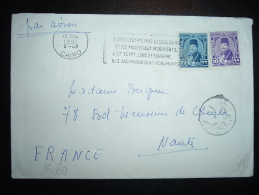 LETTRE PAR AVION POUR LA FRANCE TP 22M + 10M OBL.MEC. 12 MAI 1951 CAIRO + CACHET SPECIAL - Storia Postale