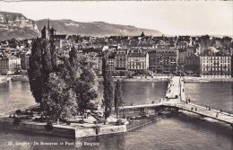 Cp , SUISSE , GENÈVE , Ile Rousseau Et Pont Des Bergues - Genève