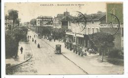 CPA -CHELLES -BOULEVARD DE LA GARE -Seine Et Marne (77) -Circulé  -Animée, Attelage - Chelles