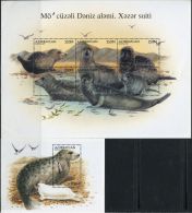 MD0776 Azerbaidzhan 1997 Marine Animal Seals S/S(6+M) MNH - Azerbaïdjan