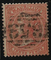 MAURITIUS 1863 3d Dull Red QV SG 61a U LX17 - Mauricio (...-1967)