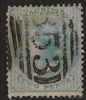 MAURITIUS 1860 2d Blue QV SG 47 U OH32 - Mauritius (...-1967)