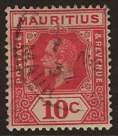 MAURITIUS 1921 10c KGV SG 230a U MQ175 - Maurice (...-1967)
