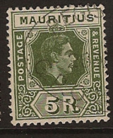 MAURITIUS 1938 5r KGVI SG 262 U MQ224 - Mauritius (...-1967)