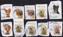 Australia 2010 Adopted & Adored - Dogs 10 Self-adhesives Victorian Postmarks - Marcophilie