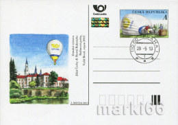 Czech Republic - 2013 - Balloon Post - Official Czech Post Postcard With Original Stamp, Hologram And First Day Postmark - Postcards