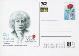 Czech Republic - 2013 - 80th Birth Anniversary Of Olga Havlova, Founder Of VDV - Postcard With Original Stamp & Hologram - Ansichtskarten