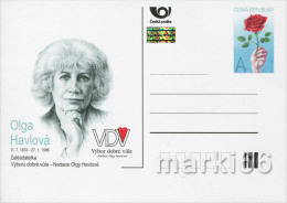 Czech Republic - 2013 - 80th Birth Anniversary Of Olga Havlova, Founder Of VDV - Postcard With Original Stamp & Hologram - Postcards