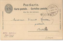 PK 26-TIII  Morges - Bottens  (Stabstempel MORGES)      1897 - Chemins De Fer