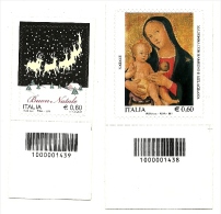 2011 - Italia 3343/44 Natale - Codice A Barre ---- - 2011-20:  Nuevos