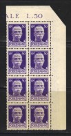 FRANCE Base Navale Italienne De Bordeaux N° 6 ** Bloc De 8 Signé A.Brun - War Stamps