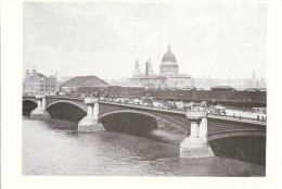 Postcard Blackfriars Bridge LONDON St Pauls Cathedral Edwardian View Repro - River Thames