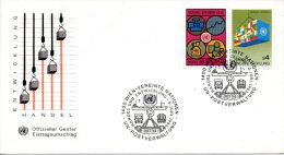 ONU VIENNE. N°34-5 Sur Enveloppe 1er Jour (FDC) De 1983. Commerce Et Développement. - FDC