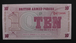 Great Britain -  10 New Pence - 1972 - P M 45a - Unc - Look Scan - British Armed Forces & Special Vouchers