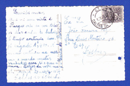 CARTE POSTALE  CALDAS DA RAINHA -- CACHET CALDAS DA RAINHA - 13.OUT.54  -  2 SCANS - Covers & Documents