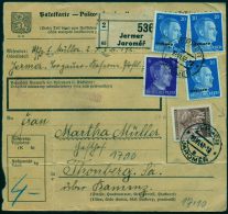 Jermer Jaromer, 19.VI.43, Böhmen Und Mähren, Paketkarte Mit Mischfrankatur Ostland, Tschechien Deutsche Besatzung, - Occupation 1938-45