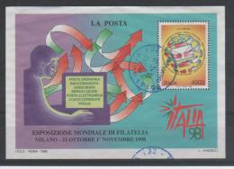 ITALIA  ITALIE  ITALY - 1998 - PHILATELICH EXPO - SHEET - USED (WRINKLE AT TOP LEFT) - Blocks & Sheetlets