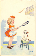 Enfant.  Chien  Signe Janser   Illustrateur  Old Postcard  Cpa. 1964 - Janser