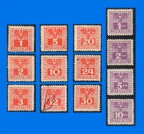 AT 1945, 13 Postage Due Stamps, MH/Used - Postage Due