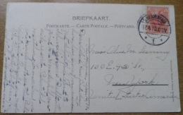 S979.-. NETHERLAND .-.1910. 5 CTS, ON POSTCARD, TO NEW YORK .SEE DESCRIPTION. RURAL VIEW - Covers & Documents