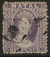 NATAL 1863 6d Lilac QV U SG 23 MM34 - Natal (1857-1909)