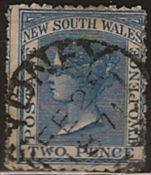 NSW 1863 2d Blue P13 QV U SG 194 SG132 - Usados