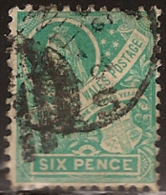 NSW 1898 6d Emerald-green P12 U SG 297fb SG165 - Used Stamps