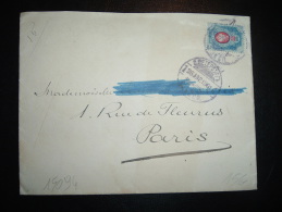 LETTRE POUR FRANCE TP 20K OBL. 26 AMP 1901 + ARRIVEE CACHET 12 MAI 01 8 PARIS 8 DISTRIBON - Lettres & Documents