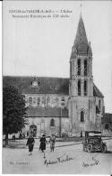 95 NESLES LA VALLEE L EGLISE Sur La Place Mme Comtesse FOUCHER De SAREL Son Auto & Habitants - Nesles-la-Vallée