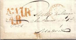 Sobrescrito A Madrid Con Baeza-1853 De Cáceres - ...-1850 Prephilately
