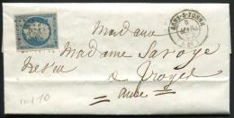 FRANCE - N° 10, OBL. PC SENS/YONNE LE 9/3/1854, POUR TROYES - TB - 1852 Luis-Napoléon