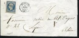 FRANCE - N° 10, OBL. PC MORNANT LE 11/4/1854, POUR LYON - TB - 1852 Louis-Napoleon