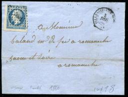 FRANCE - N° 10  OBL. PC VILLEDIEU LES POELES LE 3/12/1860, POUR ROMANECHE, USAGE TRES TARDIF - TB - 1852 Luigi-Napoleone