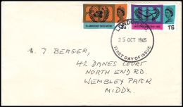 Great Britain 1965, FDC Cover " 20th Anniv Of United Nations (UN)" W./ Postmark London - 1952-1971 Em. Prédécimales