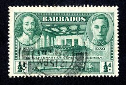 3343x)  Barbados 1939 - Sc# 202 ~ Used  (scv $2.00) - Barbados (...-1966)