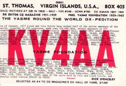 ST.  THOMAS   ,  QSL  , Radioamatori - Isole Vergini Americane