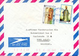 RWANDA. N°1316C De 1992 Sur Enveloppe Ayant Circulé. Vache. - Vaches