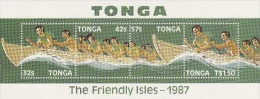 Tonga 1987 Canoe Race MS MNH - Tonga (1970-...)