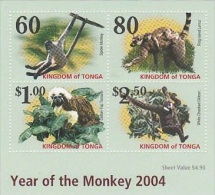 Tonga 2004 Year Of The Monkey MS MNH - Tonga (1970-...)