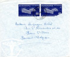 RWANDA. N°160 X2 De 1966 Sur Enveloppe Ayant Circulé. OMS. - WGO