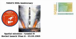 Spain 2013 -Nasa's 50th Anniversary - Spatial Missions -Gemini IV Special Cover - Europe