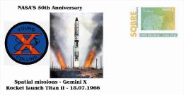 Spain 2013 -Nasa's 50th Anniversary - Spatial Missions -Gemini X Special Cover - Europe